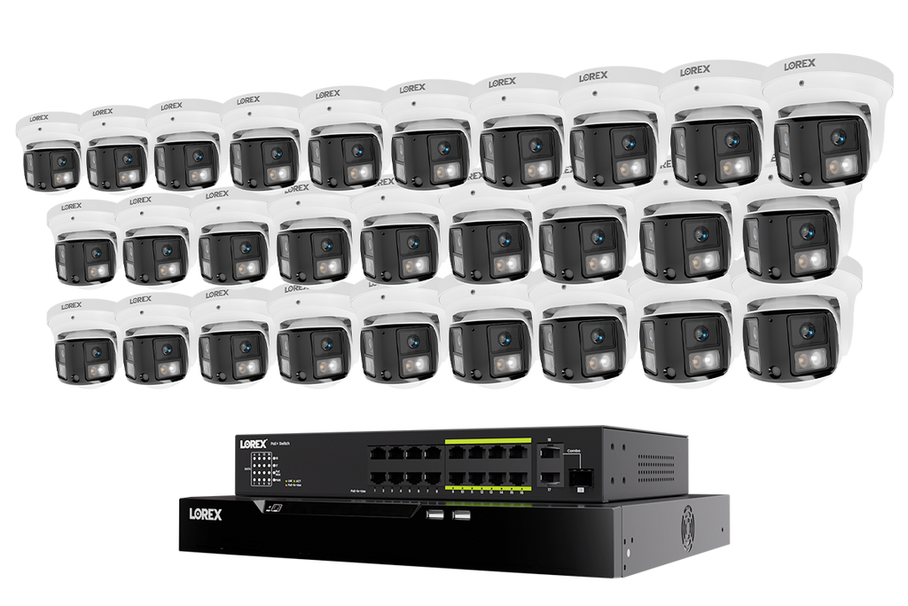 Lorex Connect X Series 4K 32-Channel Wired NVR System with X3 Dual-Lens Turret Camera - 8TB