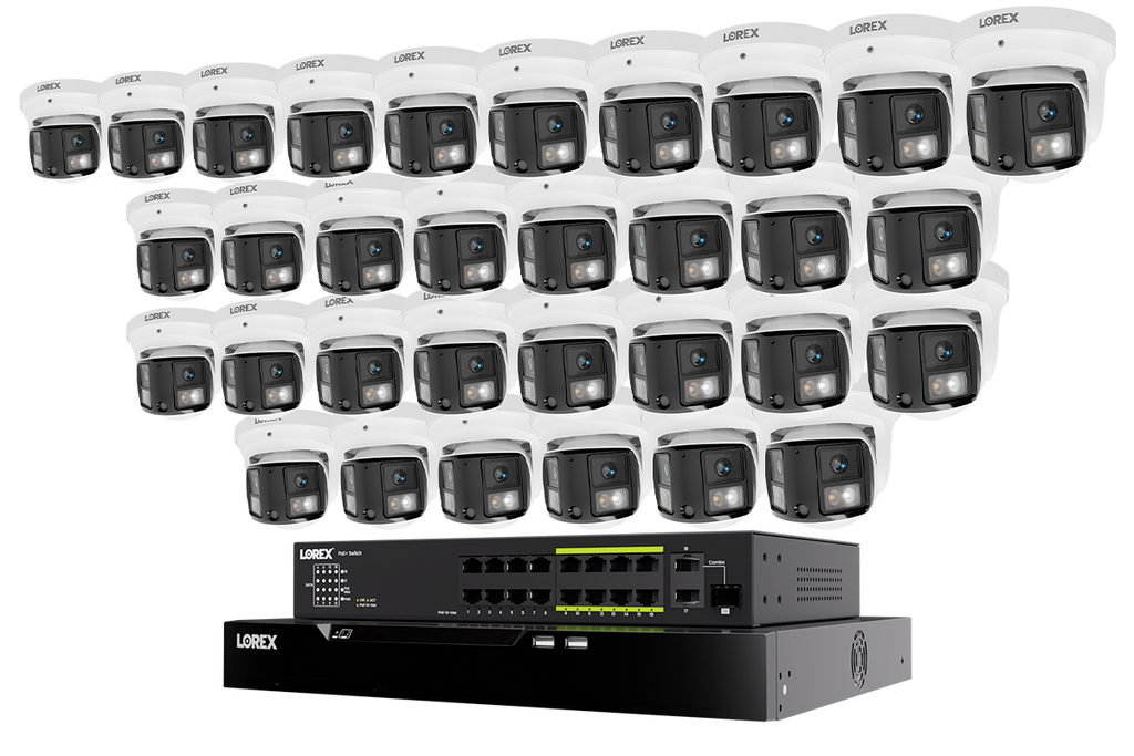 Lorex Connect X Series 4K 32-Channel Wired NVR System with X3 Dual-Lens Turret Camera - 8TB
