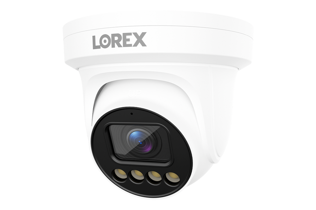 Lorex Connect X3 4K Motorized Varifocal PoE Turret Camera with Active Deterrence - Black/White
