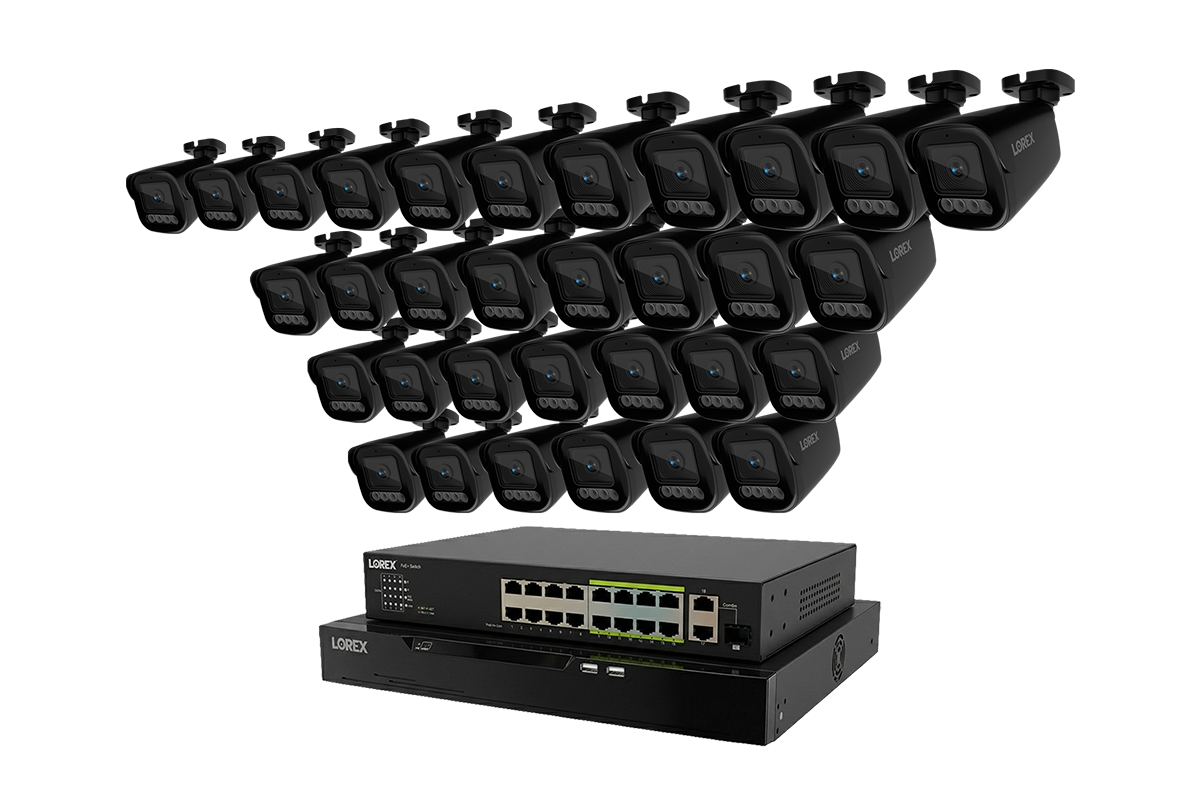 Lorex Connect X Series 4K 32-Channel Wired NVR System with X3 Bullet Security Cameras - 8TB