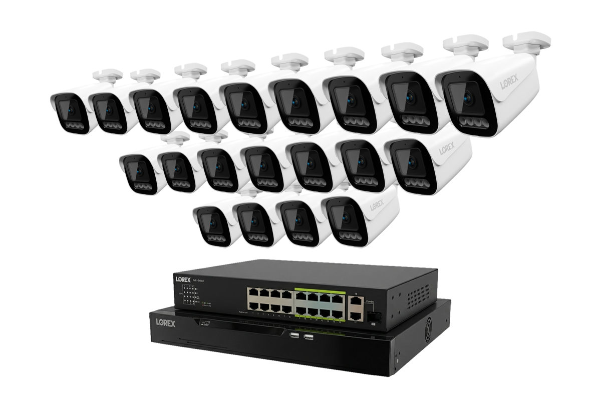 Lorex Connect X Series 4K 32-Channel Wired NVR System with X3 Bullet Security Cameras - 8TB