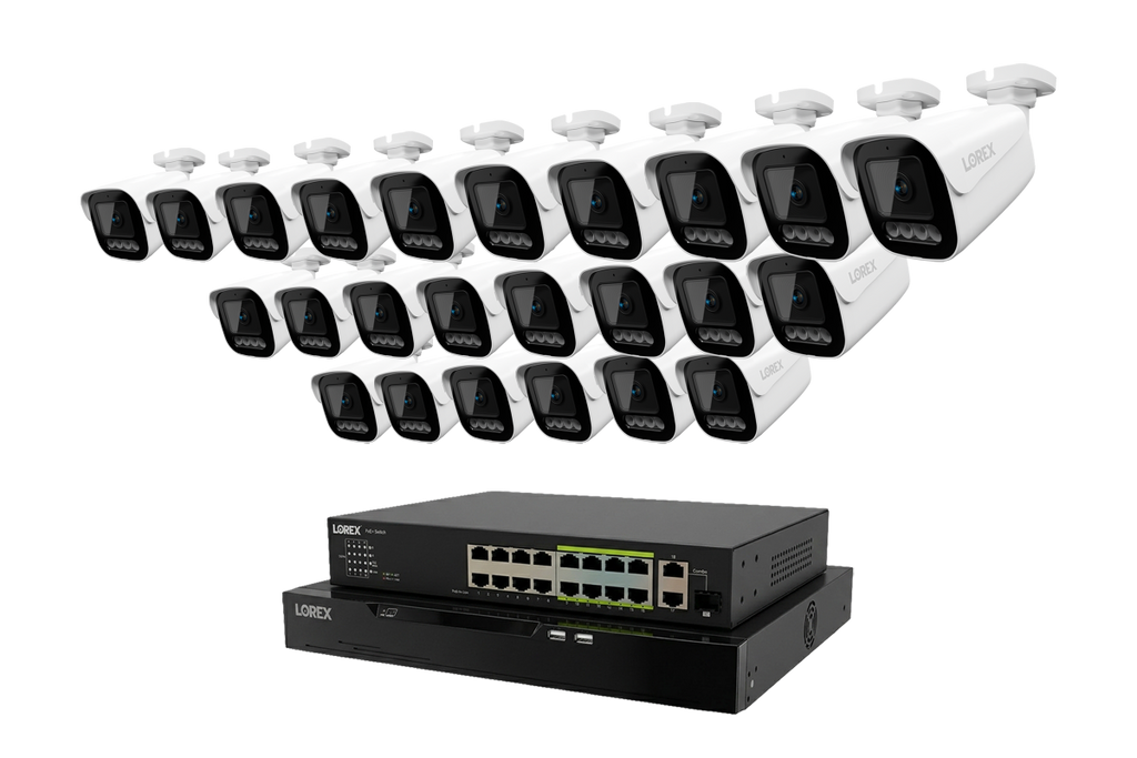 Lorex Connect X Series 4K 32-Channel Wired NVR System with X3 Bullet Security Cameras - 8TB