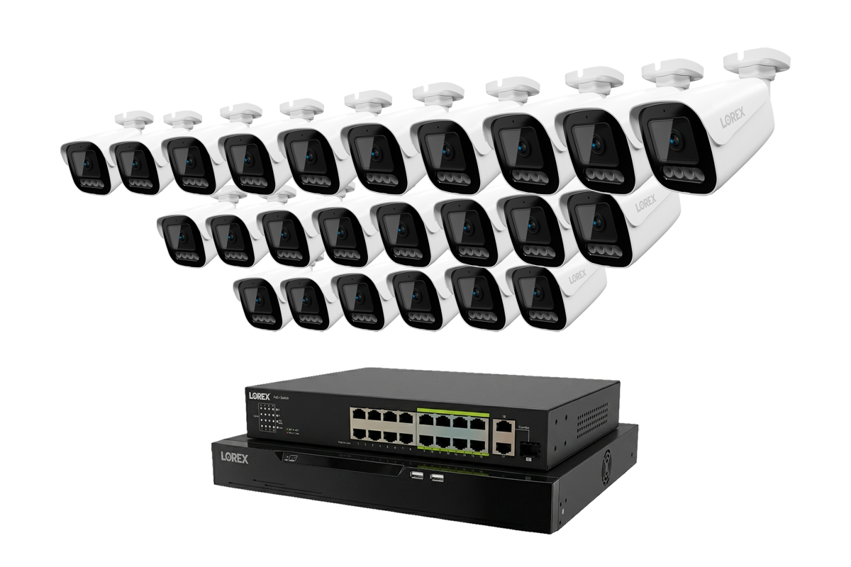 Lorex Connect X Series 4K 32-Channel Wired NVR System with X3 Bullet Security Cameras - 8TB