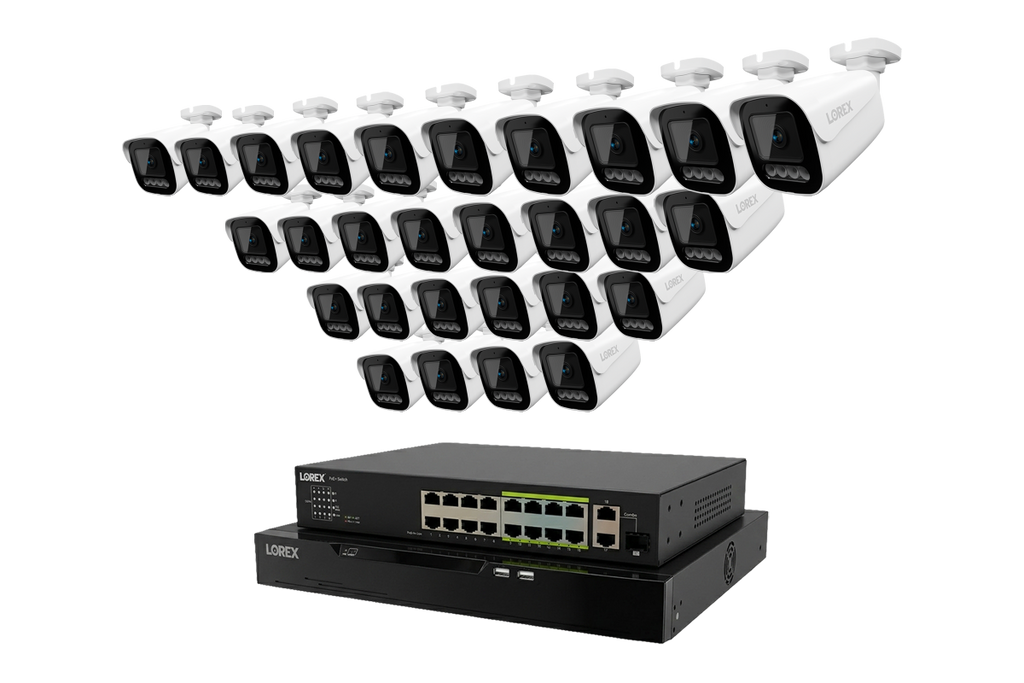 Lorex Connect X Series 4K 32-Channel Wired NVR System with X3 Bullet Security Cameras - 8TB