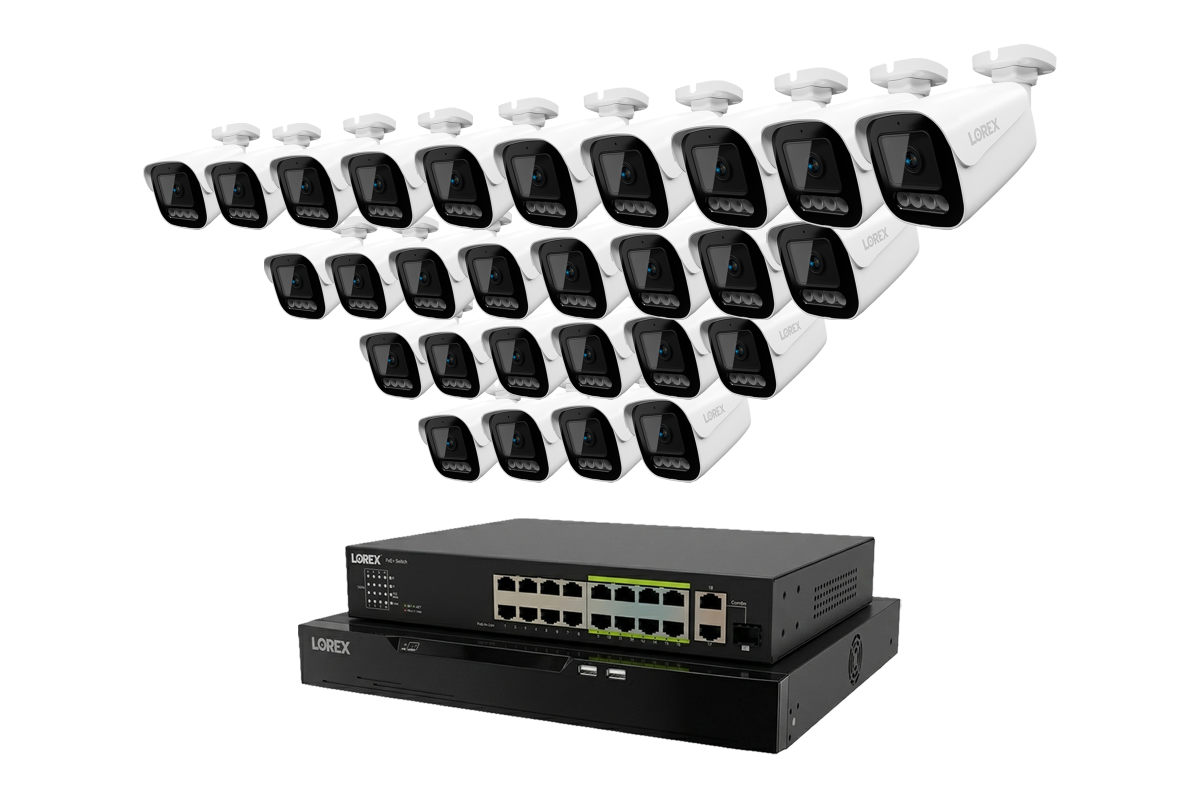 Lorex Connect X Series 4K 32-Channel Wired NVR System with X3 Bullet Security Cameras - 8TB