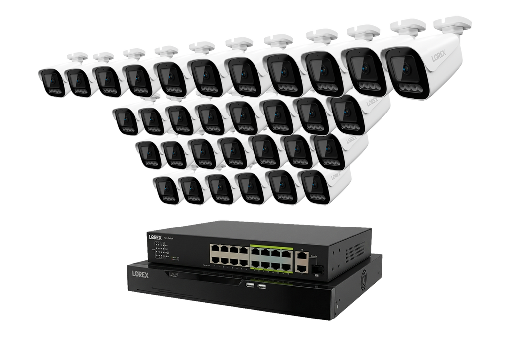 Lorex Connect X Series 4K 32-Channel Wired NVR System with X3 Bullet Security Cameras - 8TB