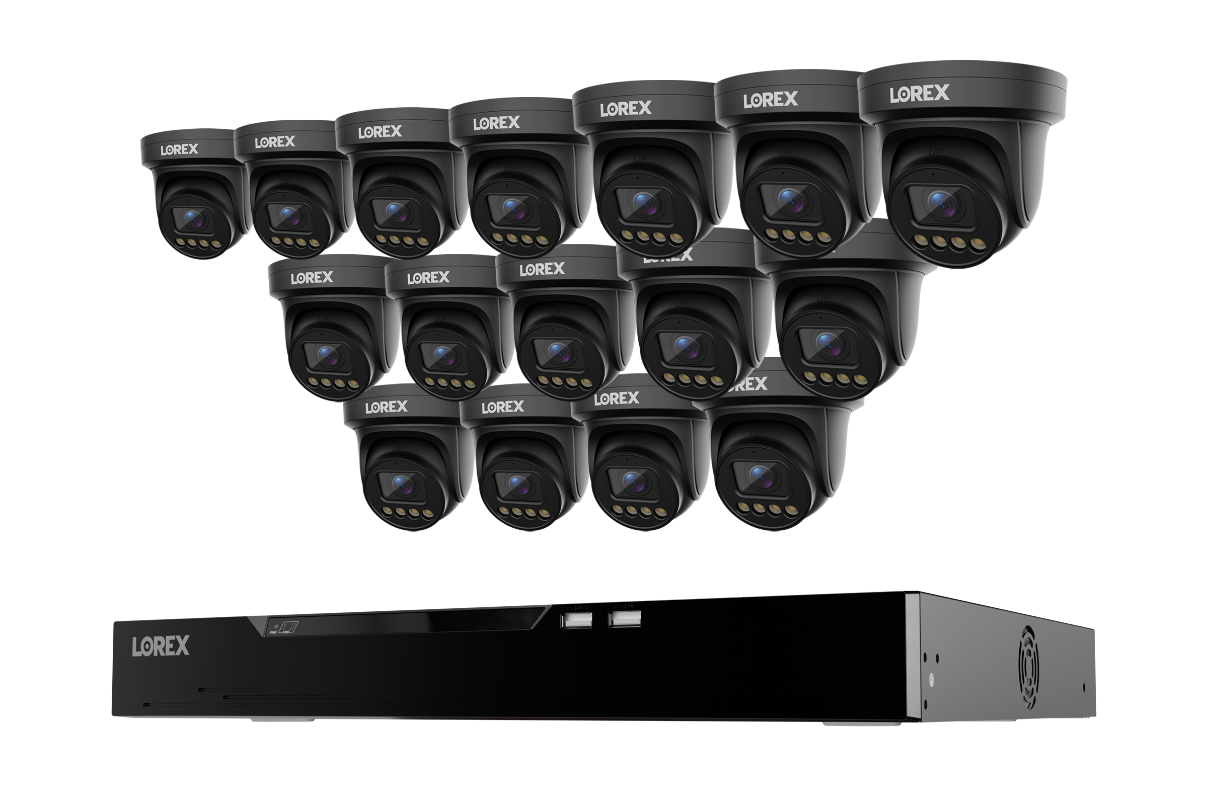 Lorex Connect X Series 4K 16-Channel Wired NVR System with X3 Turret Security Cameras - 4TB