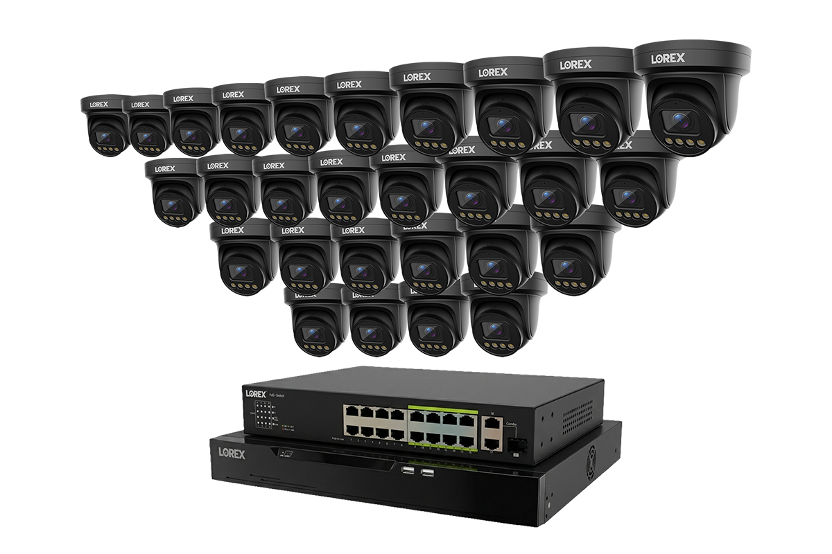 Lorex Connect X Series 4K 32-Channel Wired NVR System with X3 Turret Security Cameras - 8TB