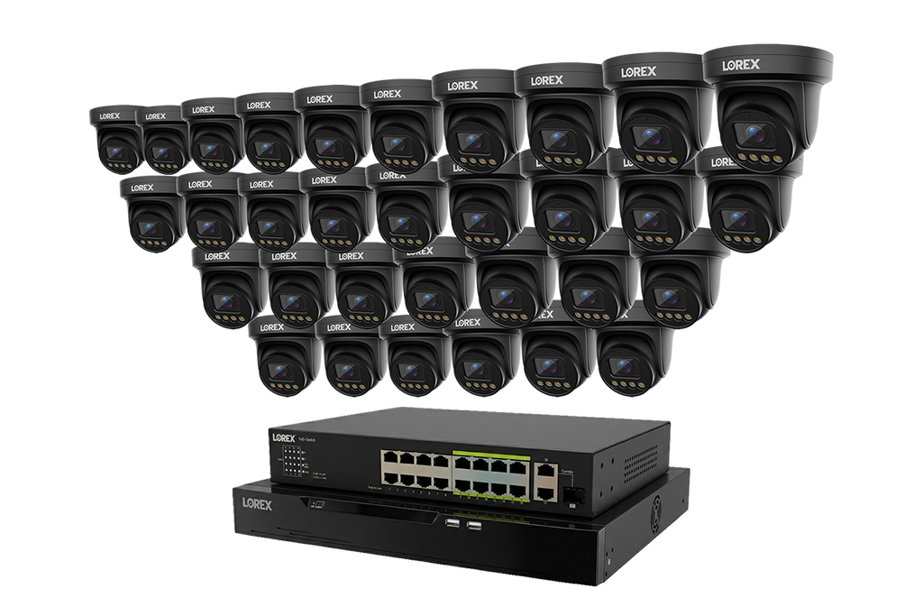 Lorex Connect X Series 4K 32-Channel Wired NVR System with X3 Turret Security Cameras - 8TB