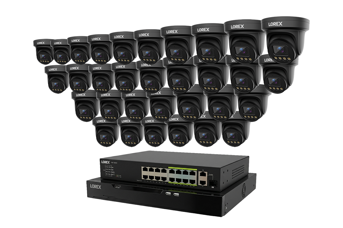 Lorex Connect X Series 4K 32-Channel Wired NVR System with X3 Turret Security Cameras - 8TB