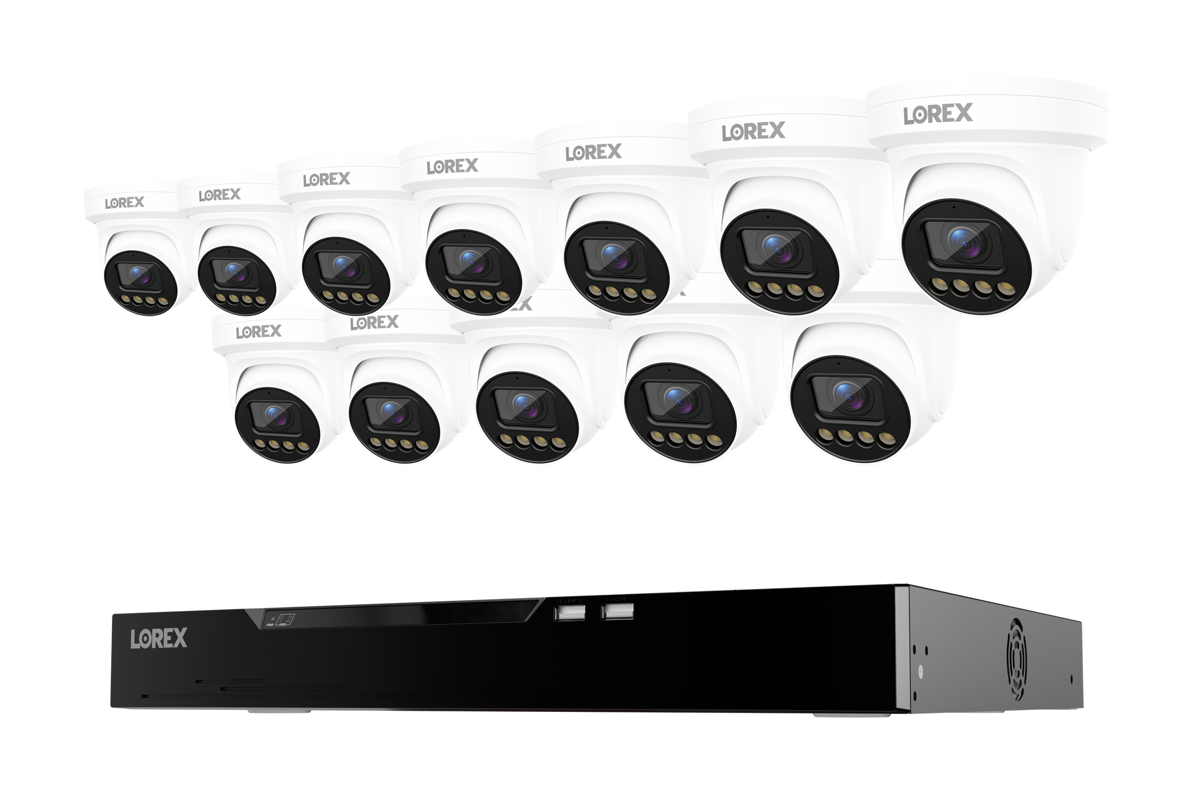 Lorex Connect X Series 4K 16-Channel Wired NVR System with X3 Turret Security Cameras - 4TB