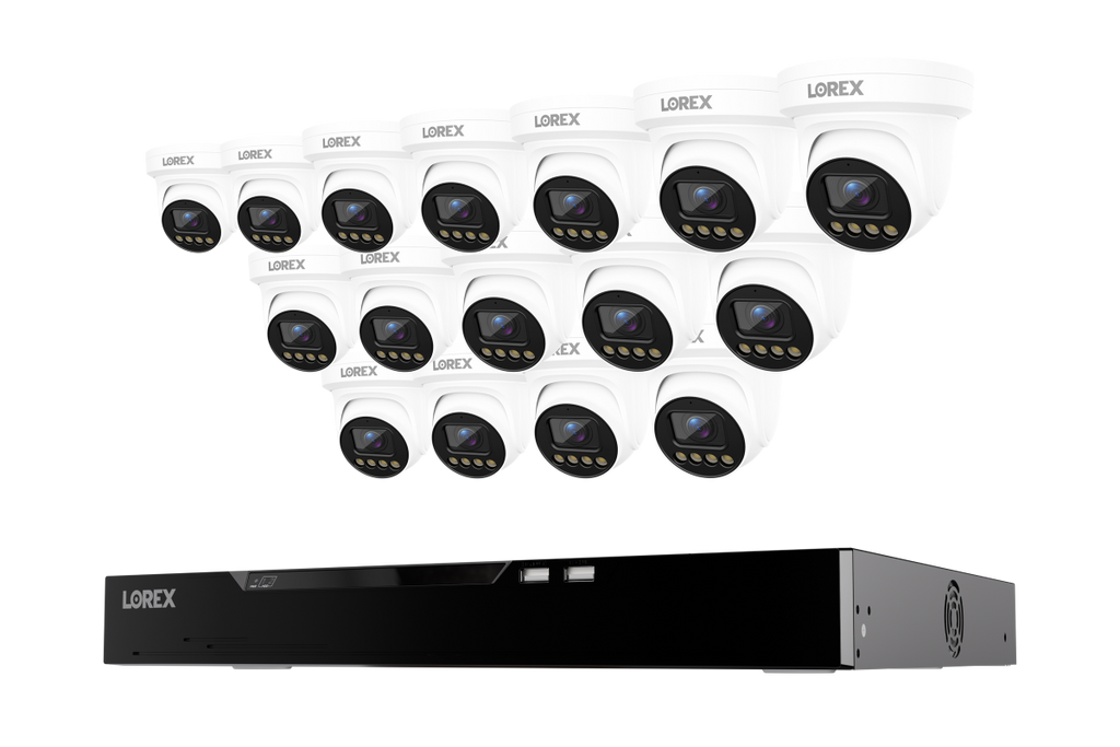 Lorex Connect X Series 4K 16-Channel Wired NVR System with X3 Turret Security Cameras - 4TB