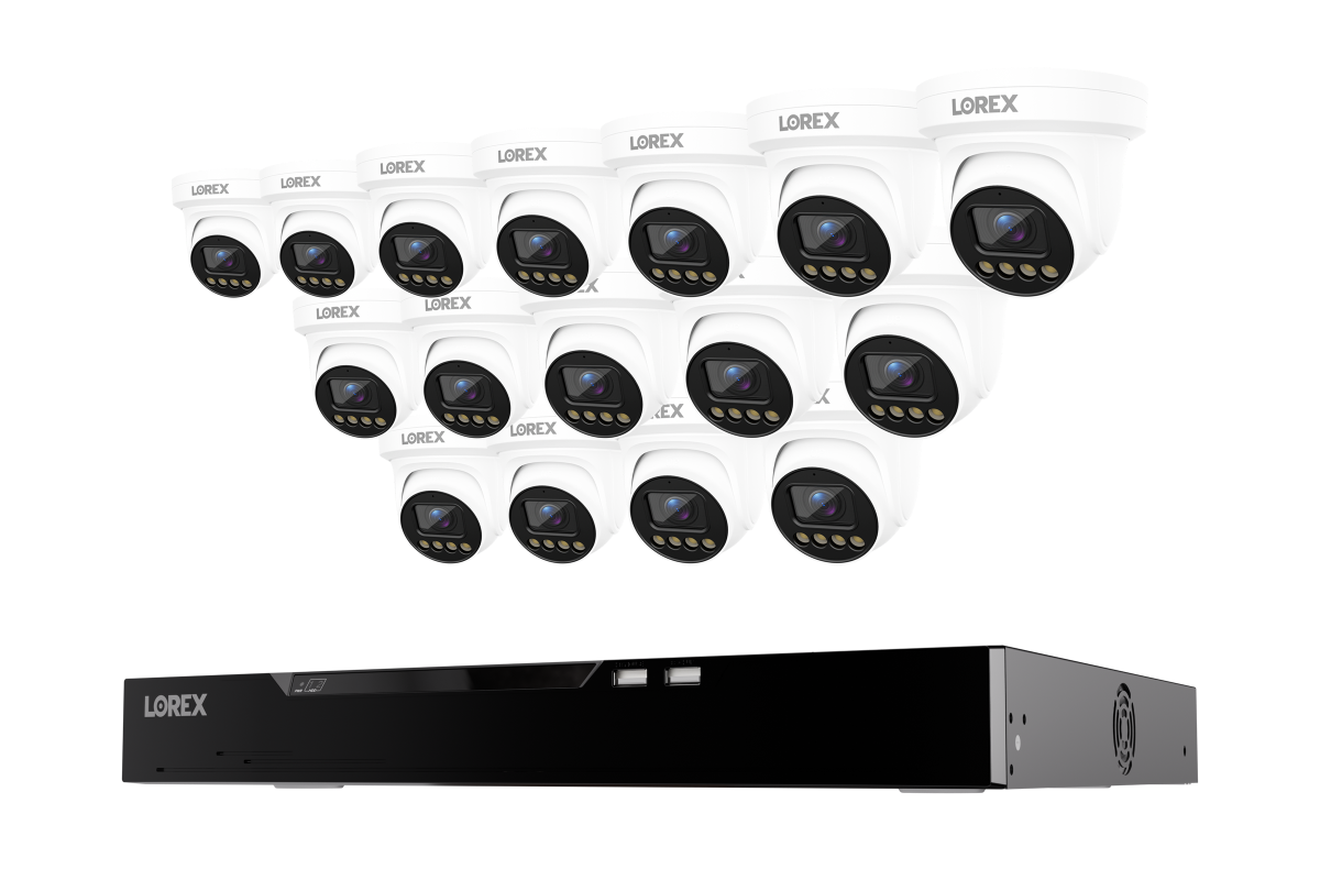 Lorex Connect X Series 4K 16-Channel Wired NVR System with X3 Turret Security Cameras - 4TB