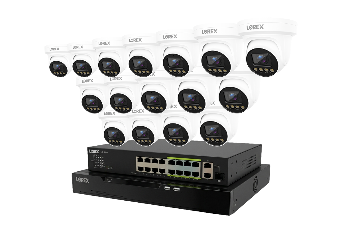 Lorex Connect X Series 4K 32-Channel Wired NVR System with X3 Turret Security Cameras - 8TB