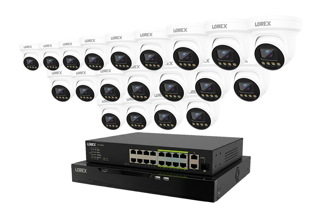 Lorex Connect X Series 4K 32-Channel Wired NVR System with X3 Turret Security Cameras - 8TB
