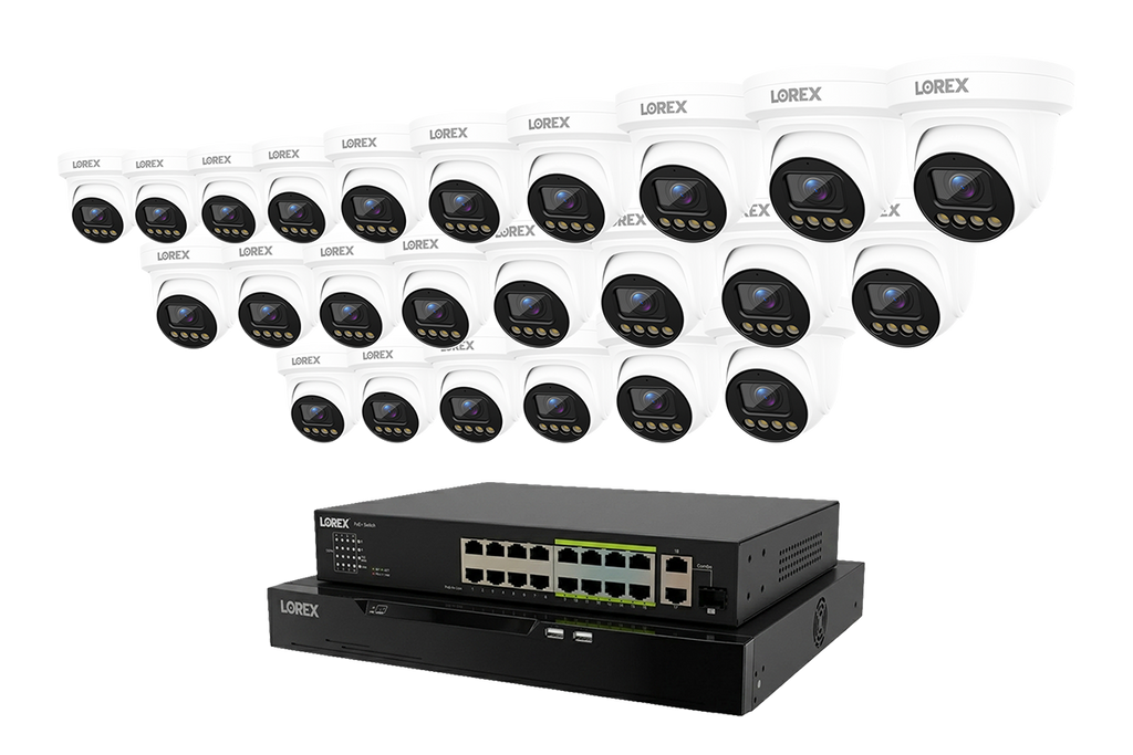 Lorex Connect X Series 4K 32-Channel Wired NVR System with X3 Turret Security Cameras - 8TB