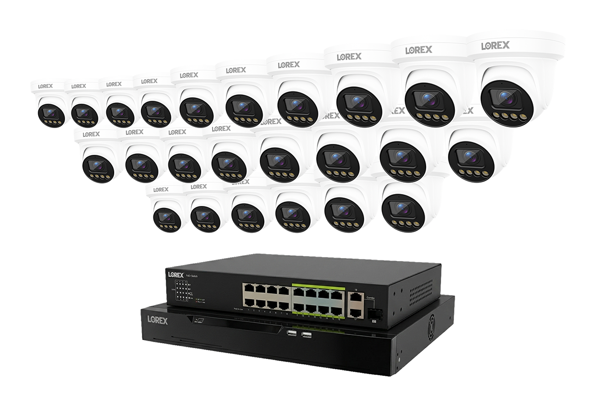 Lorex Connect X Series 4K 32-Channel Wired NVR System with X3 Turret Security Cameras - 8TB