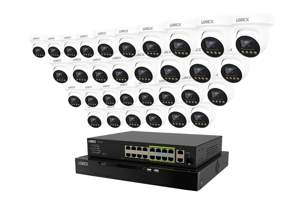 Lorex Connect X Series 4K 32-Channel Wired NVR System with X3 Turret Security Cameras - 8TB