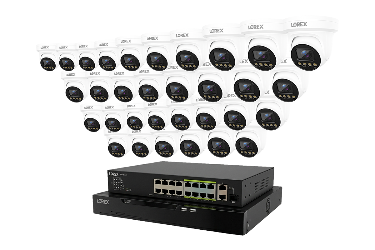 Lorex Connect X Series 4K 32-Channel Wired NVR System with X3 Turret Security Cameras - 8TB