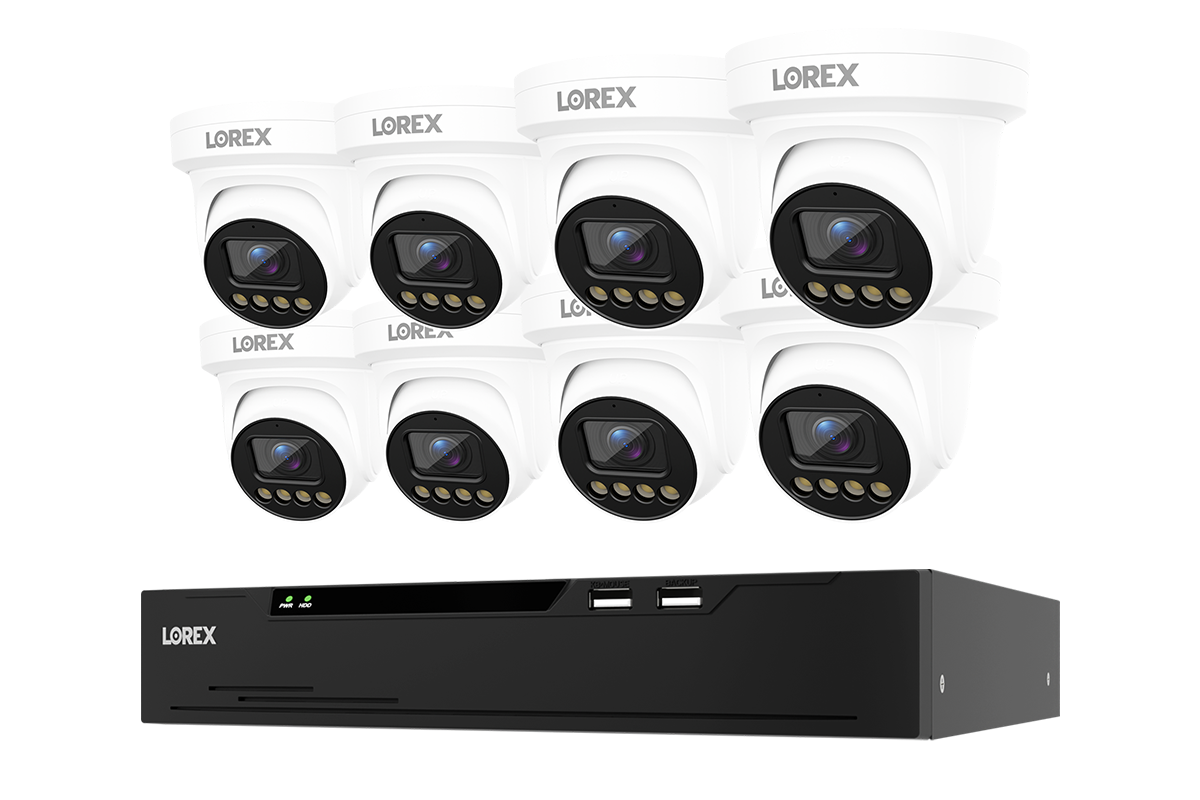 Lorex Connect X Series 4K 8-Channel Wired NVR System with X3 Turret Security Cameras - 2TB
