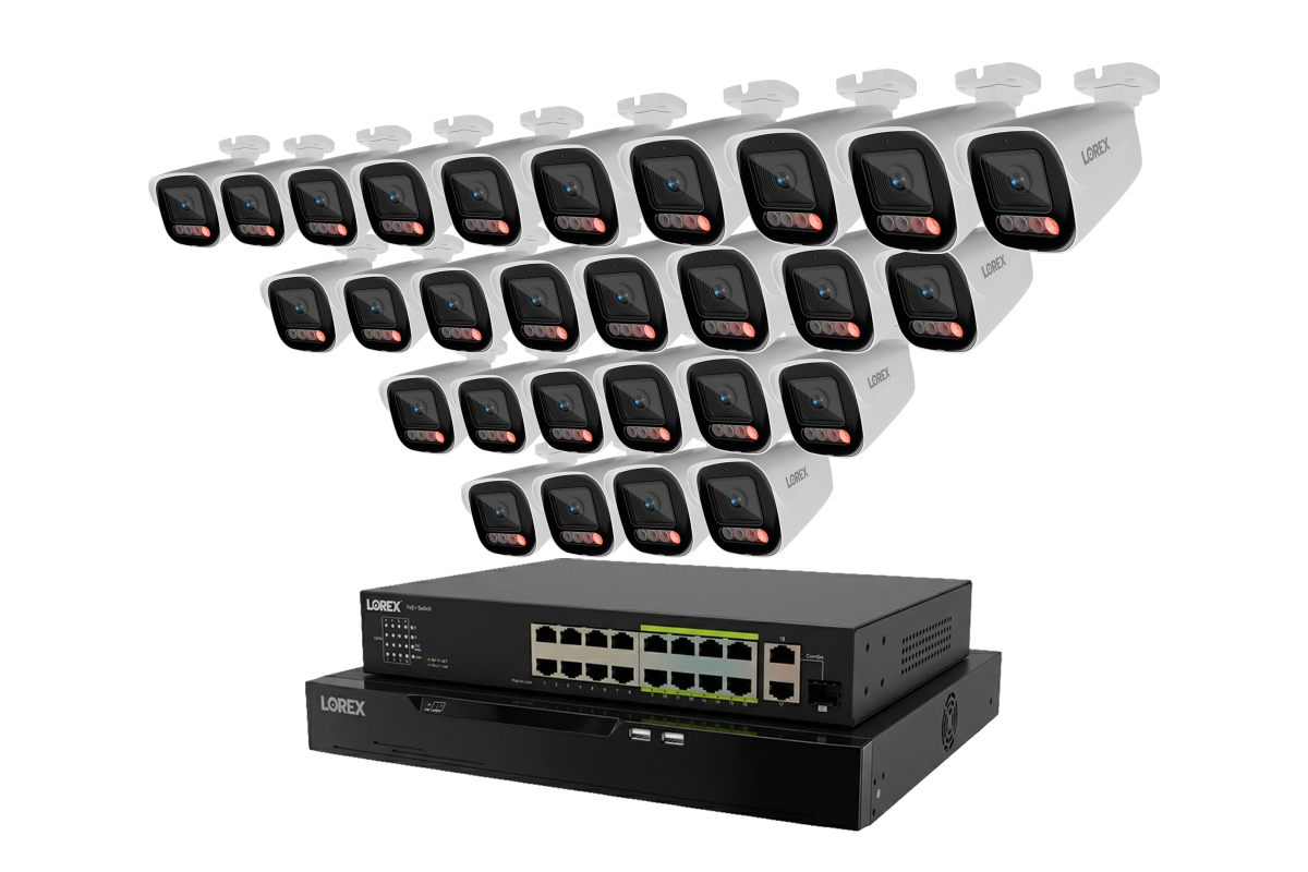 Lorex Connect X Series 4K 32-Channel Wired NVR System with X5 Bullet Security Cameras - 8TB