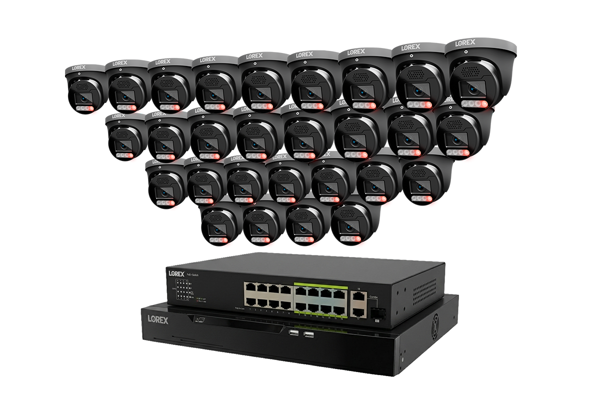 Lorex Connect X Series 4K 32-Channel Wired NVR System with X5 Turret Security Cameras - 8TB