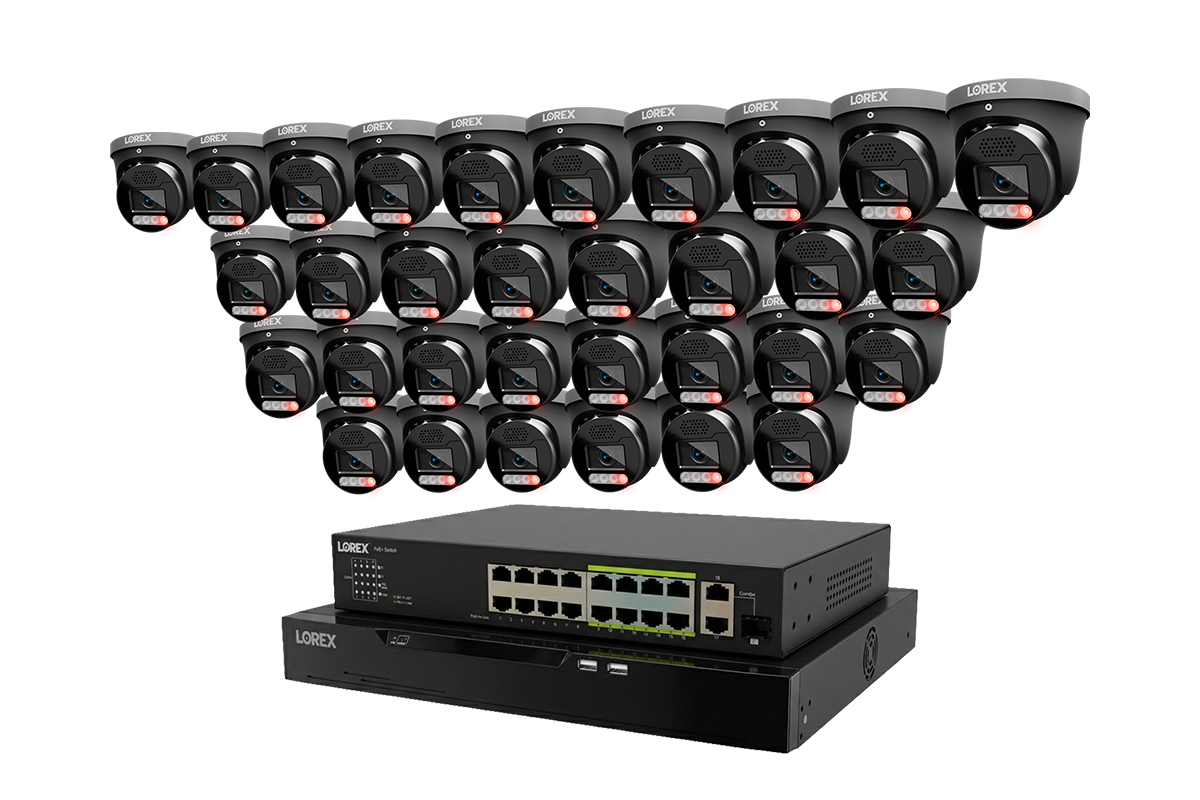 Lorex Connect X Series 4K 32-Channel Wired NVR System with X5 Turret Security Cameras - 8TB