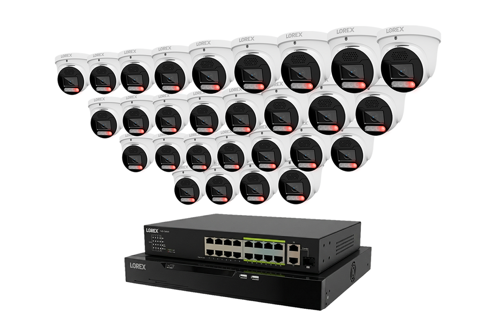Lorex Connect X Series 4K 32-Channel Wired NVR System with X5 Turret Security Cameras - 8TB
