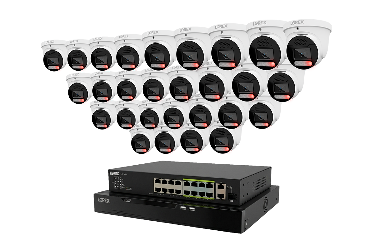 Lorex Connect X Series 4K 32-Channel Wired NVR System with X5 Turret Security Cameras - 8TB