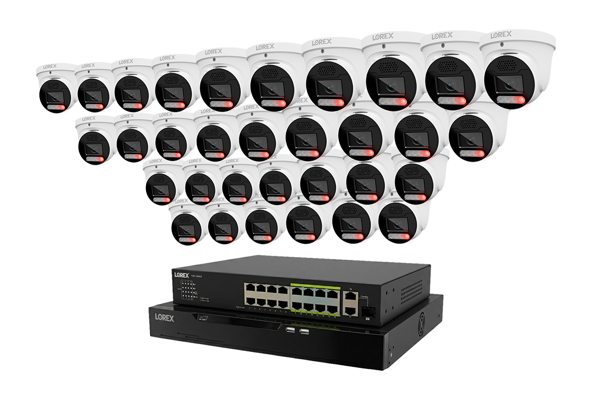 Lorex Connect X Series 4K 32-Channel Wired NVR System with X5 Turret Security Cameras - 8TB