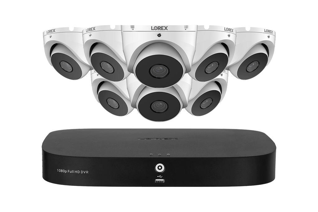 Lorex 1080p 8 Camera Capable 1TB Wired DVR System with 8 1080p HD CVI Turret Cameras