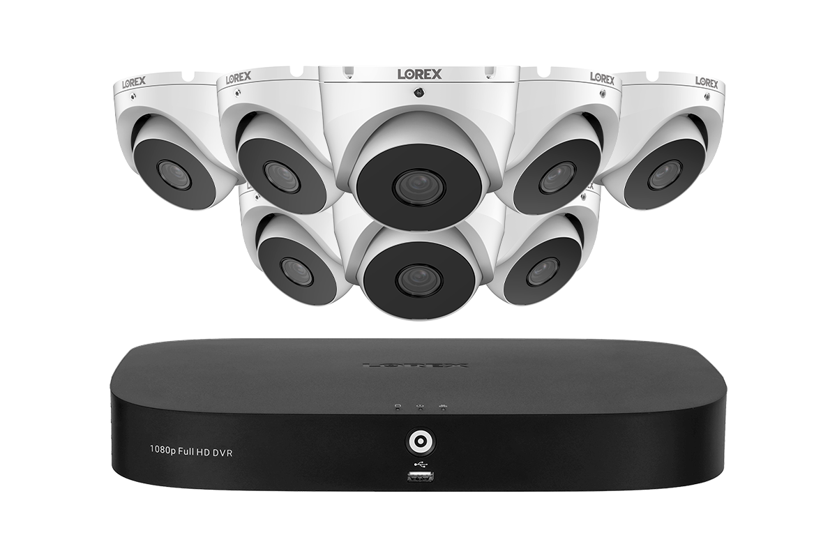 Lorex 1080p 8 Camera Capable 1TB Wired DVR System with 8 1080p HD CVI Turret Cameras