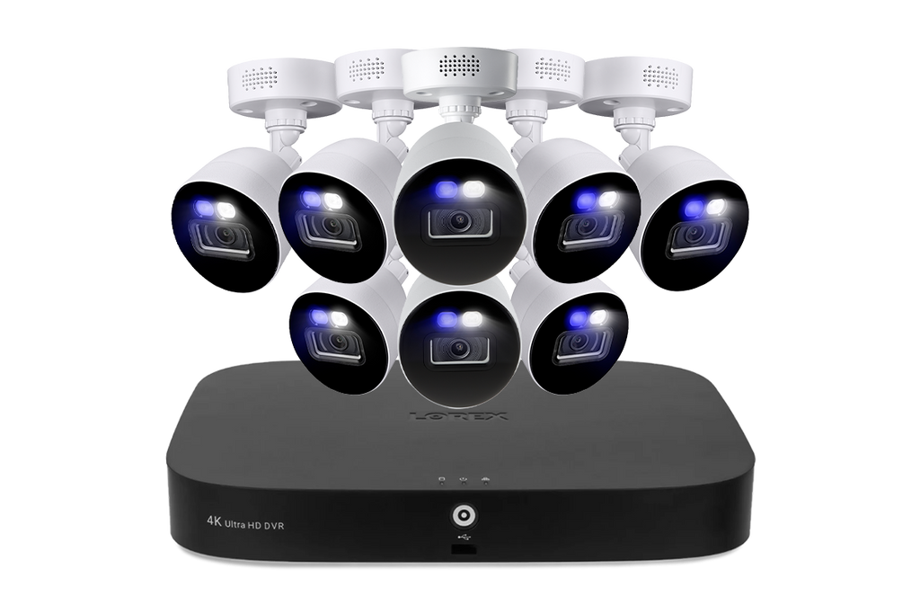 Lorex Classic Fusion 4K 20-Channel (16 Wired + 4 Wi-Fi) 1TB Wired DVR System with Active Deterrence Bullet Cameras