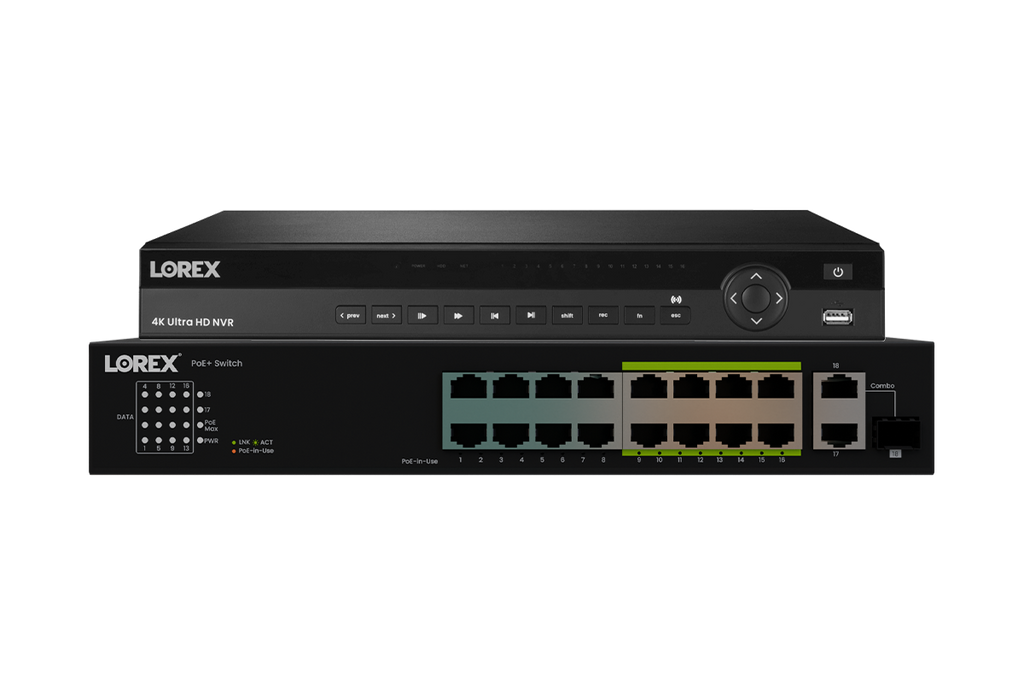 Lorex 4K (32 Camera Capable) Elite Series 6TB NVR with 16 Channel PoE Switch