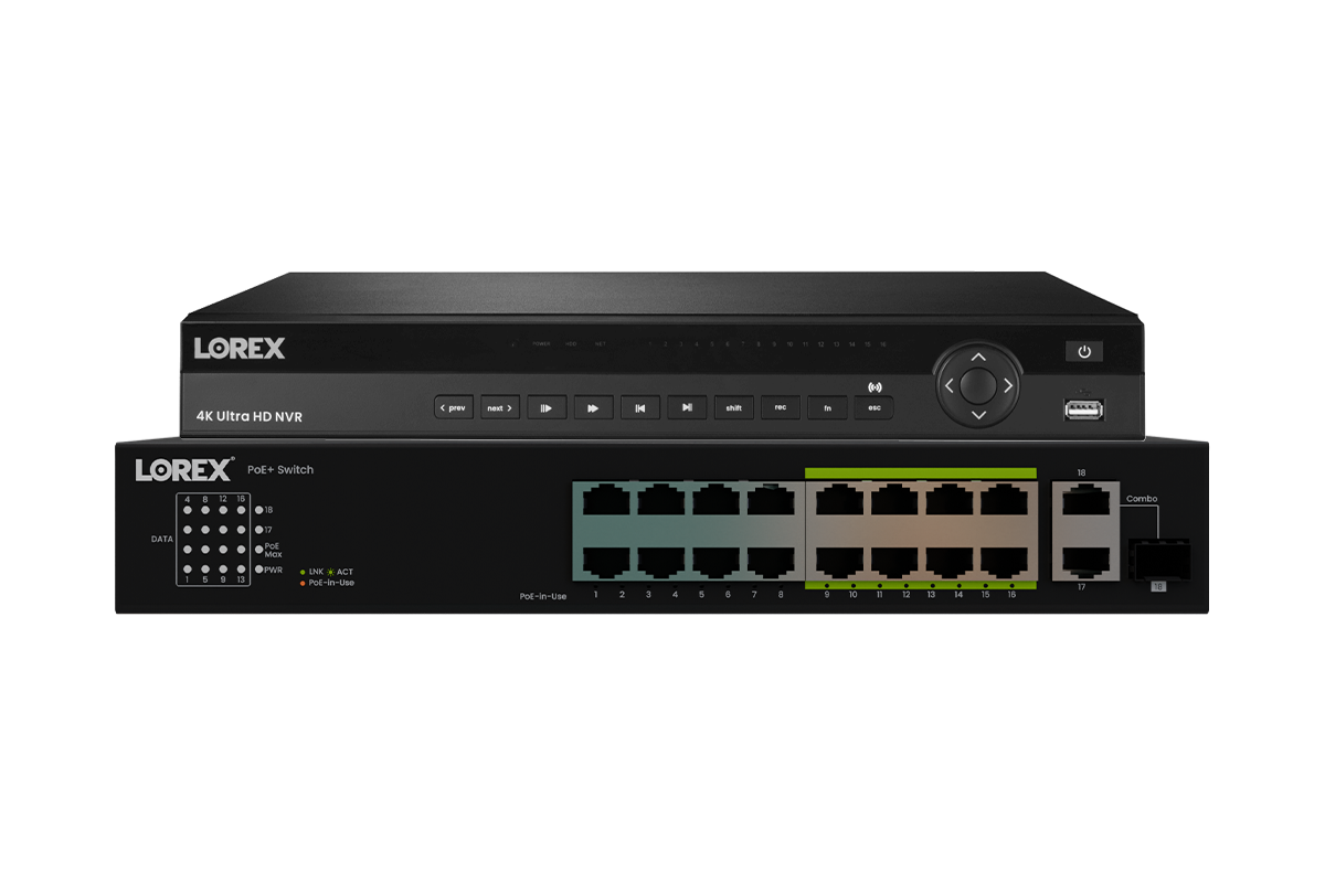 Lorex 4K (32 Camera Capable) Elite Series 6TB NVR with 16 Channel PoE Switch