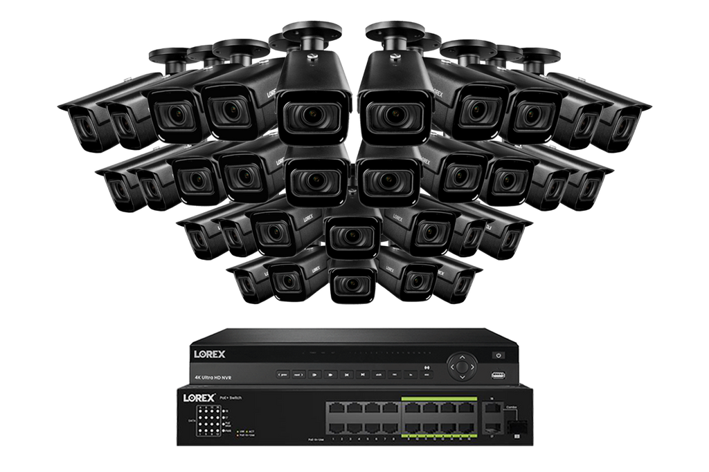 Lorex 4K (32 Camera Capable) 6TB Wired NVR System with Nocturnal 3 Smart IP Bullet Cameras Featuring Motorized Varifocal Lens and 30FPS Recording