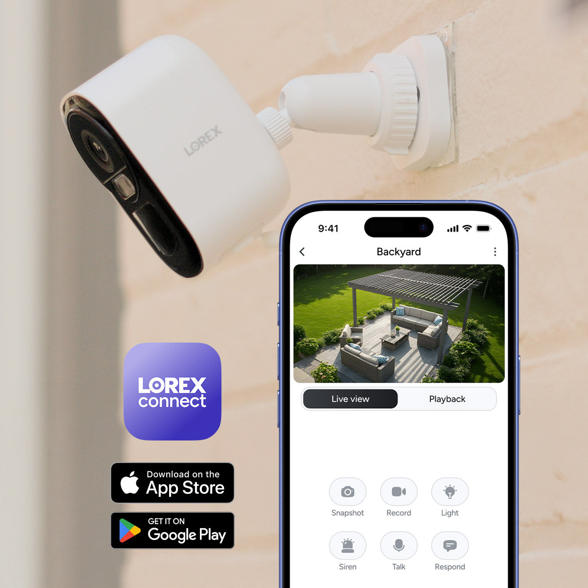 Lorex Connect 2K Wi-Fi Battery-Powered Camera