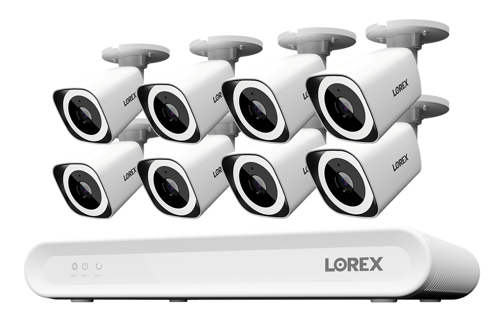 Lorex Connect V Series 4K 8-Channel Wired NVR System with V3 4K PoE Bullet Cameras - 1TB