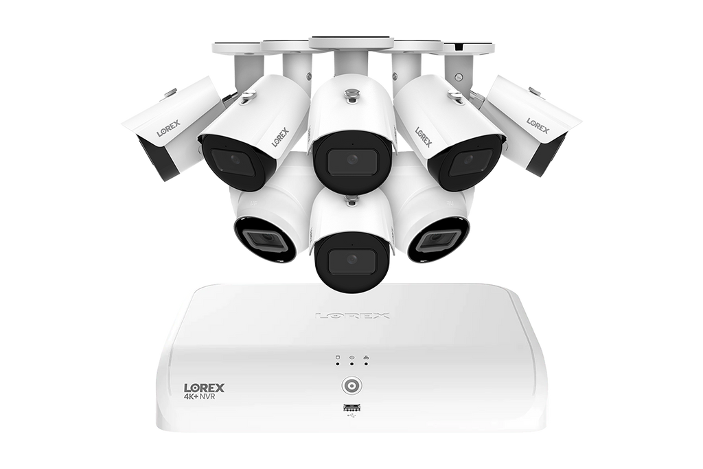 Lorex 4K Fusion 2TB Wired NVR System with Six 4K Bullet Security Cameras and Two 4K Turret Security Cameras