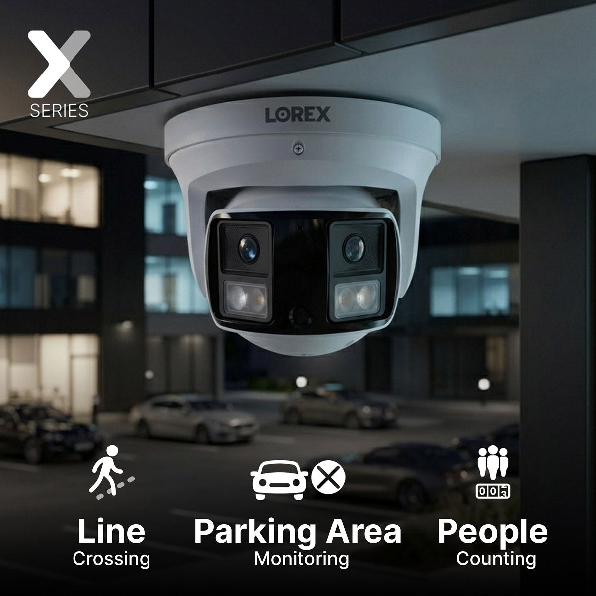 Lorex Connect X Series 4K 32-Channel Wired NVR System with X3 Dual-Lens Turret Camera - 8TB