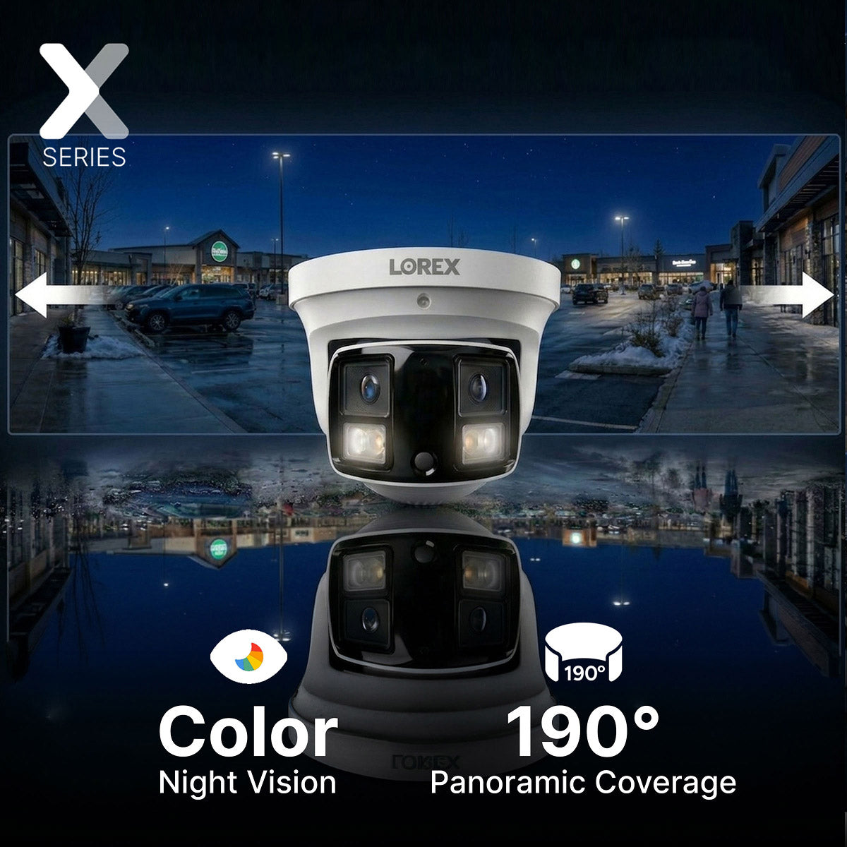 Lorex Connect X Series 4K 8-Channel Wired NVR System with X3 Dual-Lens Turret Camera - 2TB