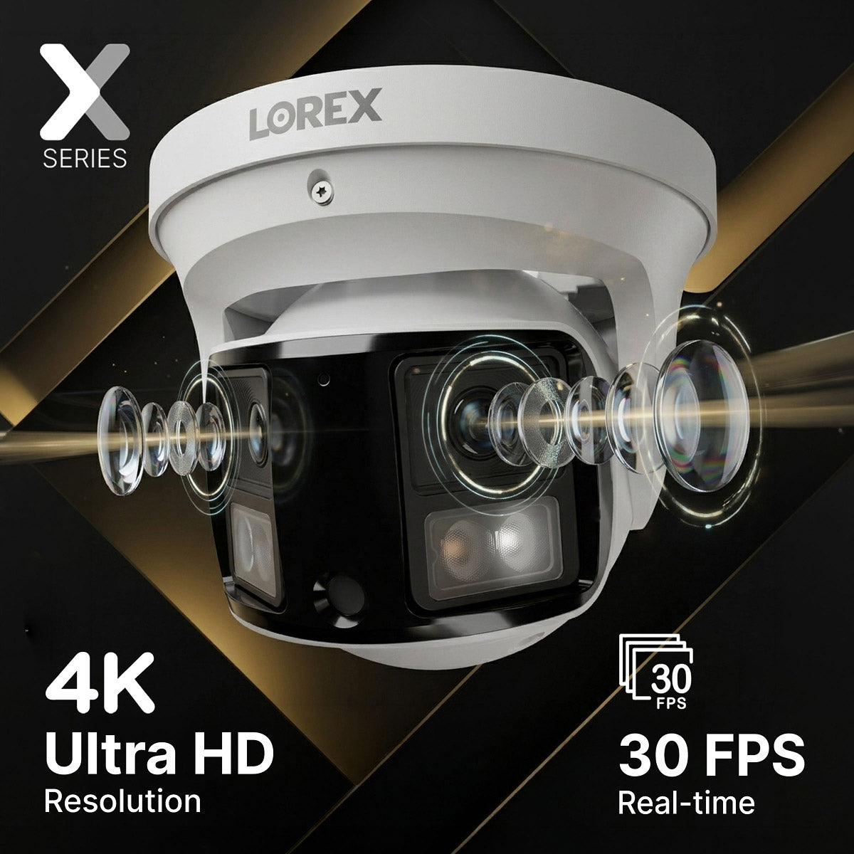 Lorex Connect X Series 4K 16-Channel Wired NVR System with X3 Dual-Lens Turret Camera - 4TB