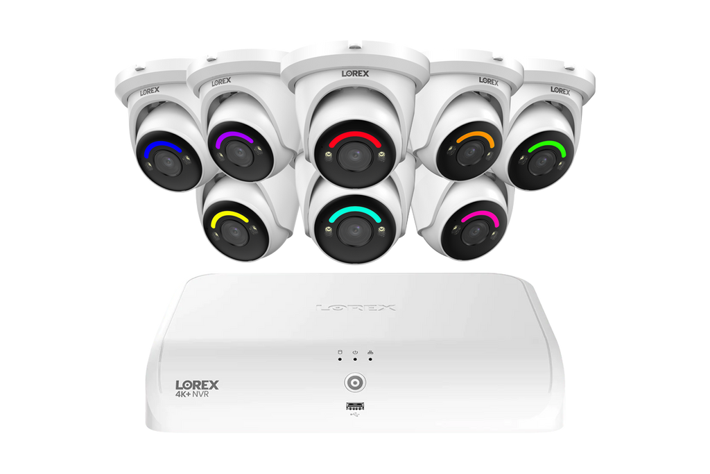 Lorex Fusion Series 4K 16 Channel (8 Wired + 8 Fusion Wi-Fi) 2TB Wired System with H12 Wired 4K IP Turret Cameras