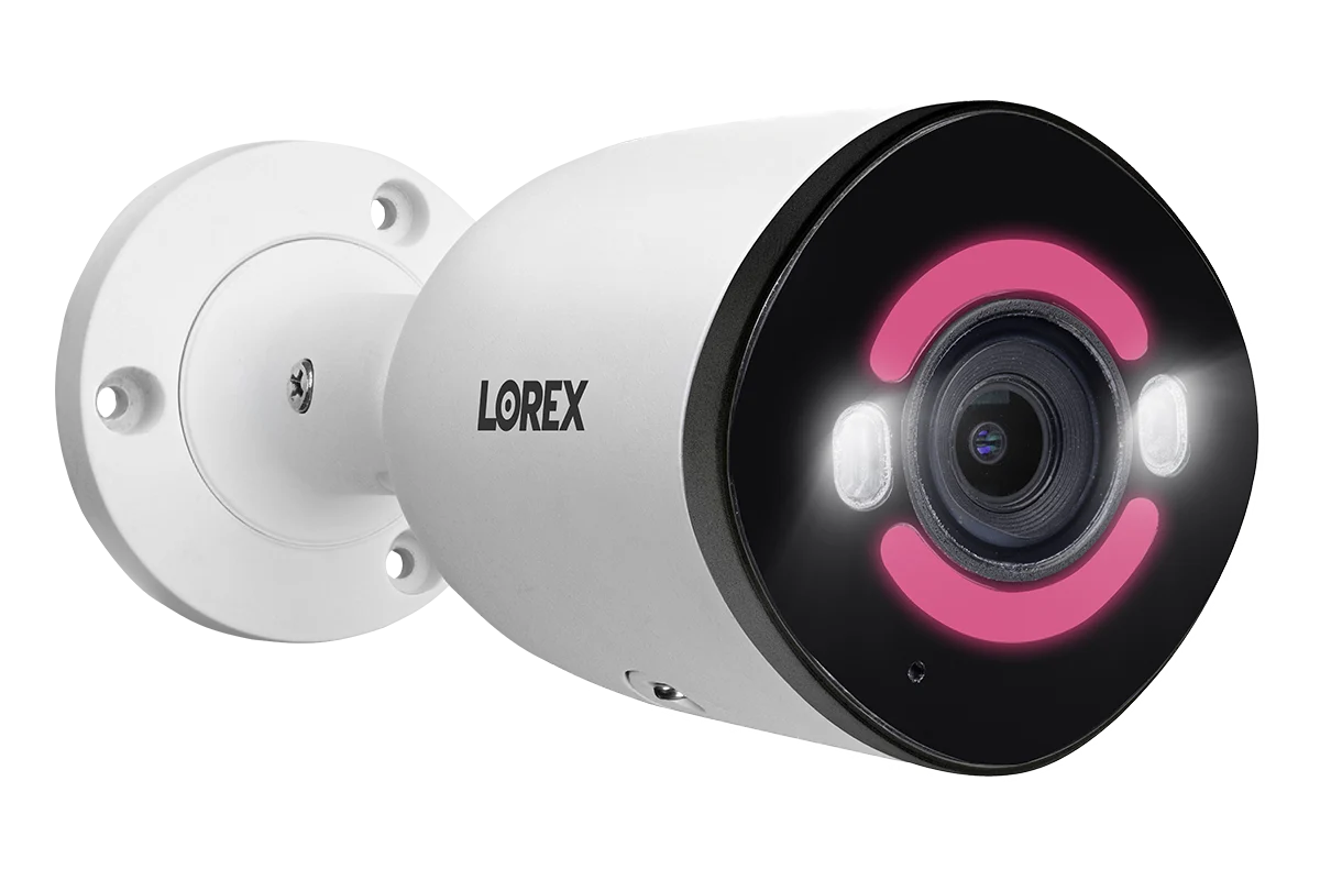 Lorex 4K+ Fusion Wired NVR System with 4 Bullet and 4 Dome IP Cameras Featuring 12MP Ultra HD and Smart Security Lighting