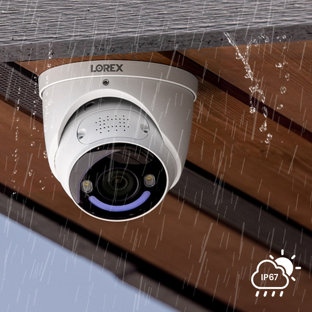 Lorex 4K Fusion 2TB Wired NVR System with Four 4K IP Turret Smart Security Lighting Cameras