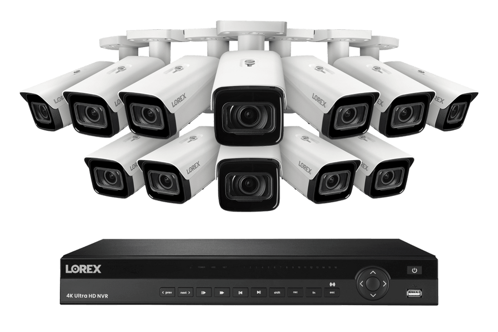 Lorex 4K (16 Camera Capable) 6TB Wired NVR System with Nocturnal 3 Smart IP Bullet Cameras with Motorized Varifocal Lens