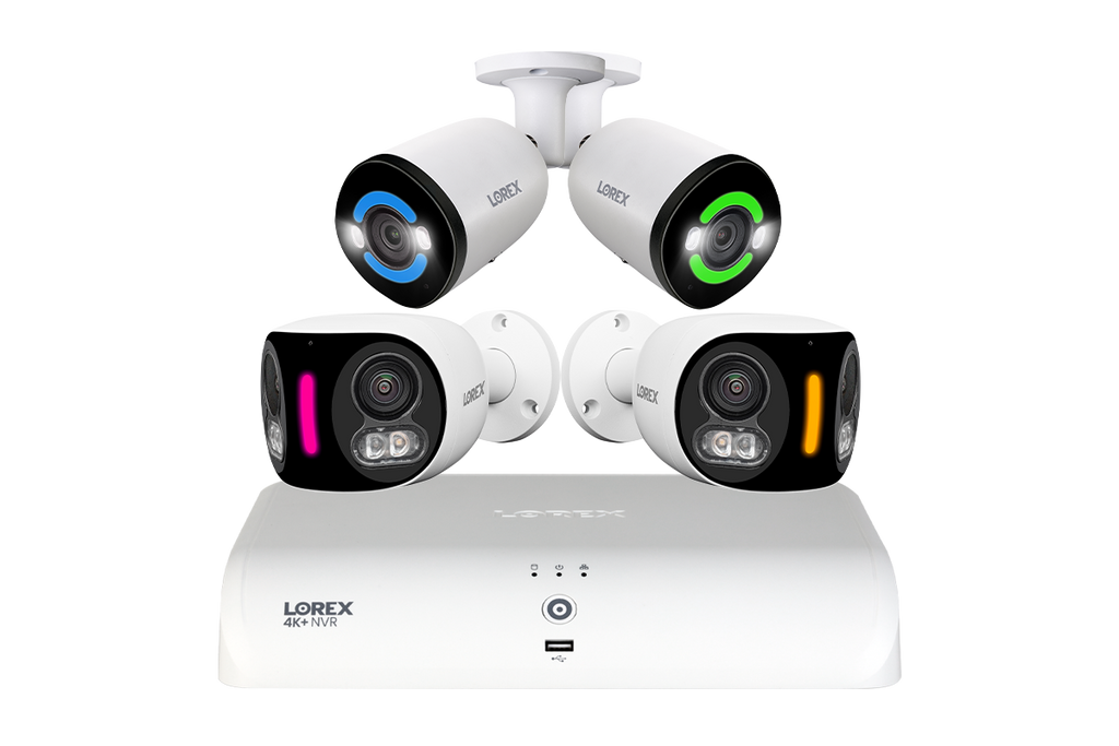 Lorex Fusion NVR with 2 4K Dual Lens and 2 4K+ Bullet IP Security Cameras - 4K+ 16-Channel 2TB Wired System
