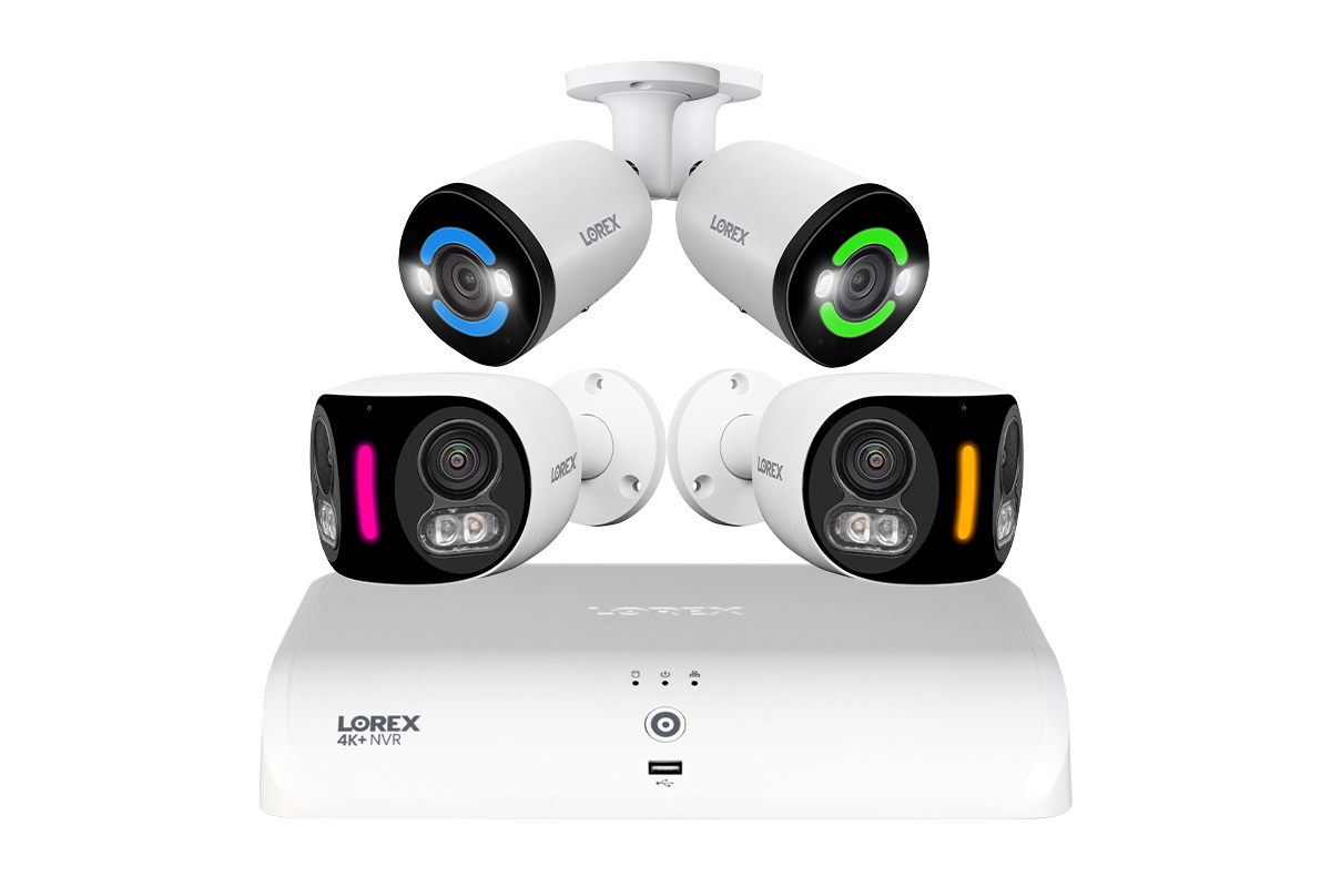 Lorex Fusion NVR with 2 4K Dual Lens and 2 4K+ Bullet IP Security Cameras - 4K+ 16-Channel 2TB Wired System