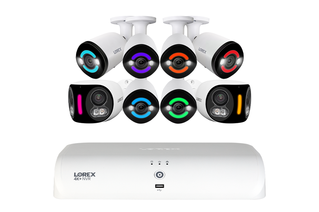 Lorex Fusion NVR with 2 Dual Lens and 6 IP Security Cameras - 4K 16-Channel 2TB Wired System