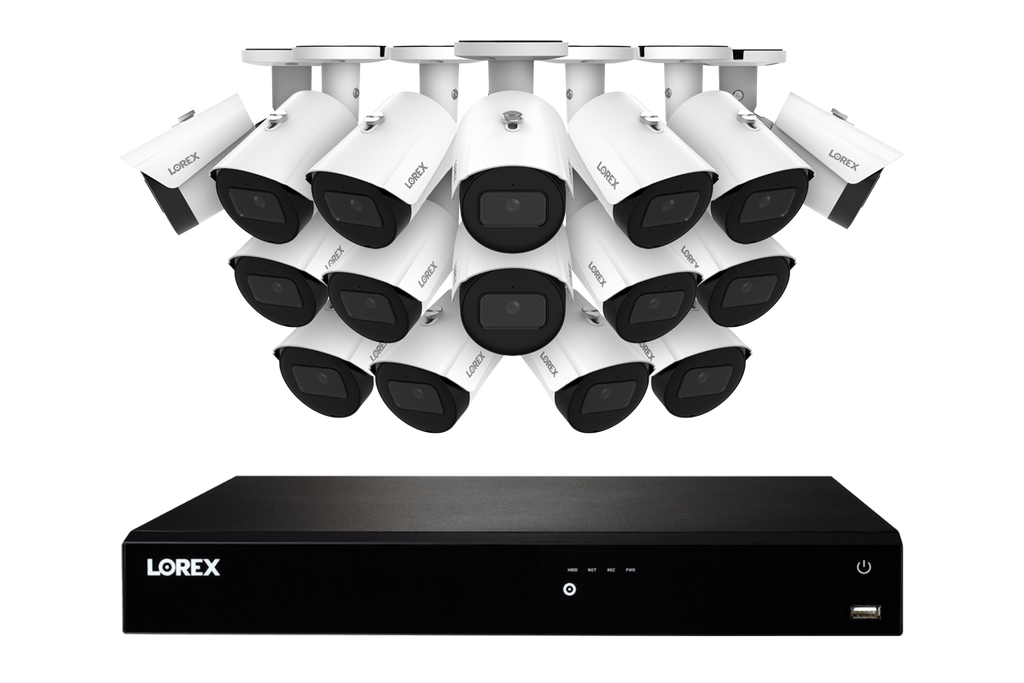 Lorex Fusion Series 4K 16 Camera Capable (Wired or Fusion Wi-Fi) 4TB Wired NVR System with A14 IP Bullet Cameras